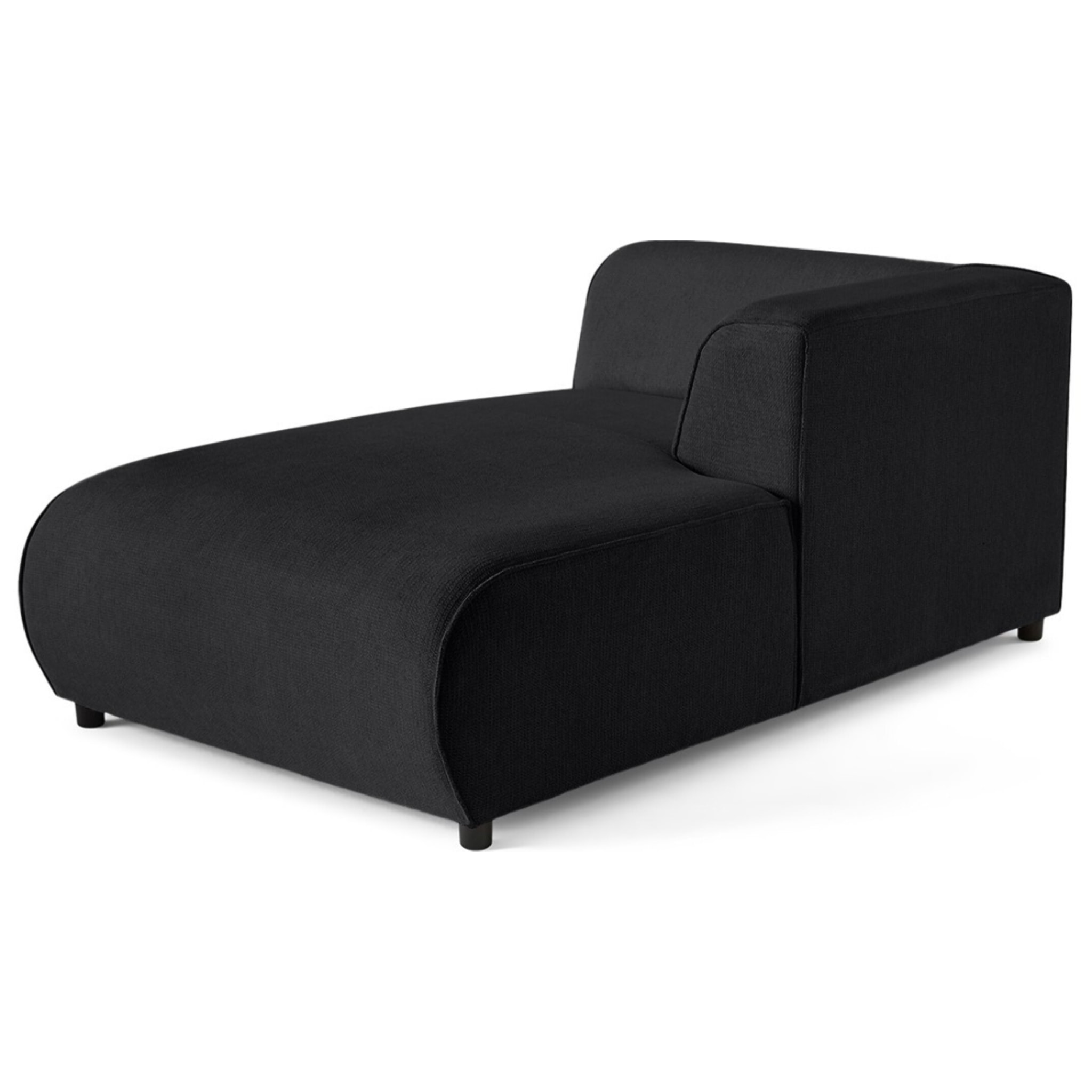 Suaro - Module d'assise méridienne droit en tissu texturé - Noir