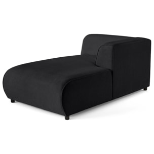 Suaro - Module d'assise méridienne droit en tissu texturé - Noir