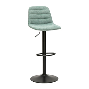 Tabourets de bar réglables pivotants 360° en tissu effet velours texturé céladon et métal (lot de 2) SAURY