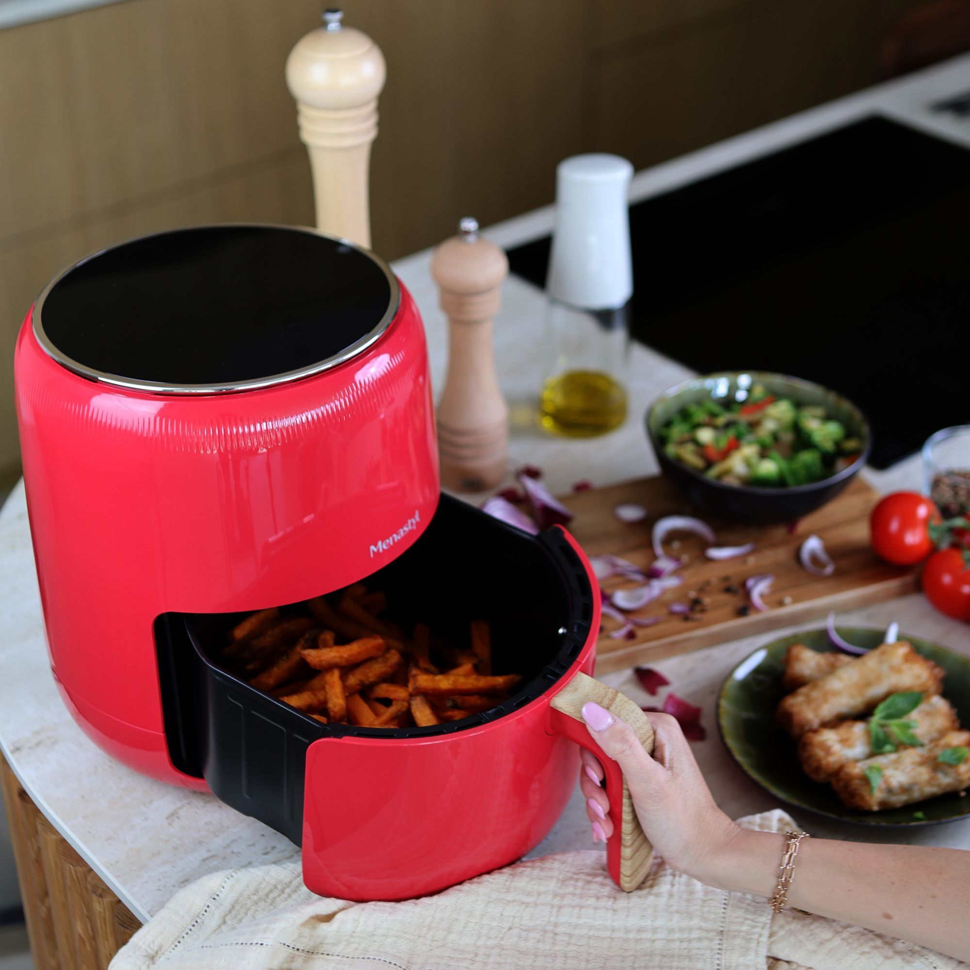 Friteuse sans huile 4,5L rouge COLORAMA