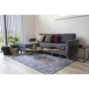 Tavolino d'appoggio Vita in nero con struttura in acciaio, 45×45×45 cm