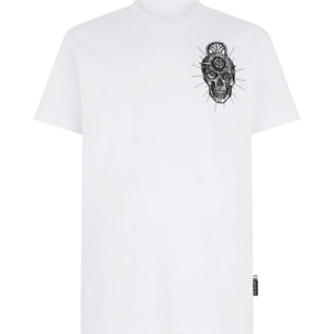 PHILIPP PLEIN Round Neck T-Shirt Chest Embroidery Skull