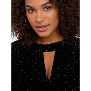 Fiorella Rubino - Vestido GLAM de terciopelo con puntos de luz - Negro