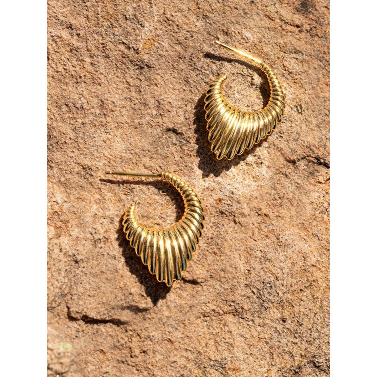 Pendientes Aro Flat Cordelia Baño Oro