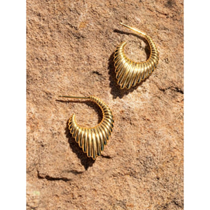 Pendientes Aro Flat Cordelia Baño Oro
