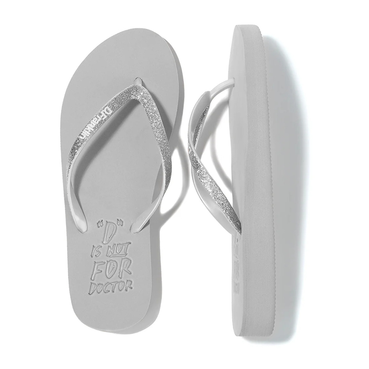 Sandalias Flip Flop Glitter en Plata D.Franklin