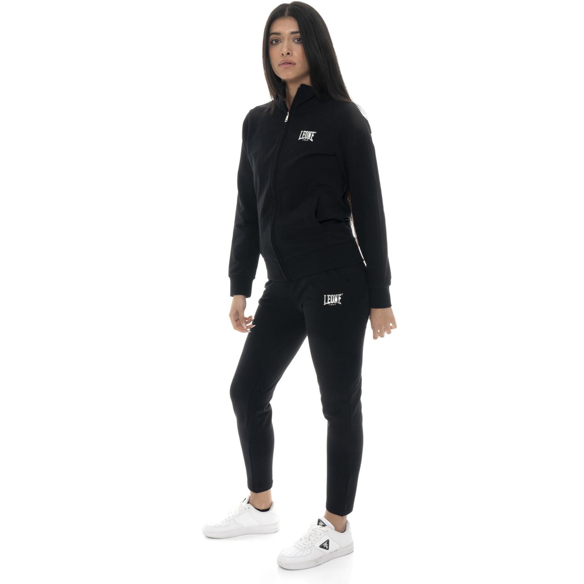 Tuta da donna in cotone non felpato con colletto e zip Leone Summer Bright