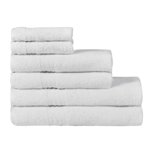 Lot de 6 serviettes éponge coton bio