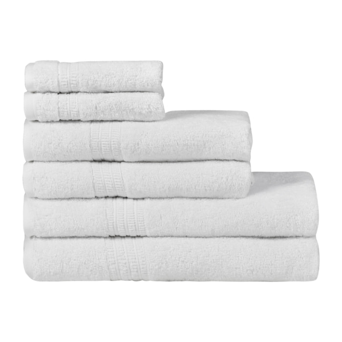 Lot de 6 serviettes éponge coton bio