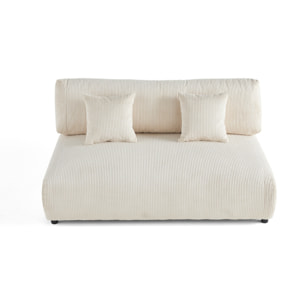 Garance - module d'assise 3 places - en velours côtelé - Beige