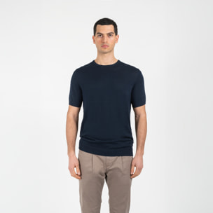 Maglia girocollo mezza manica in cotone