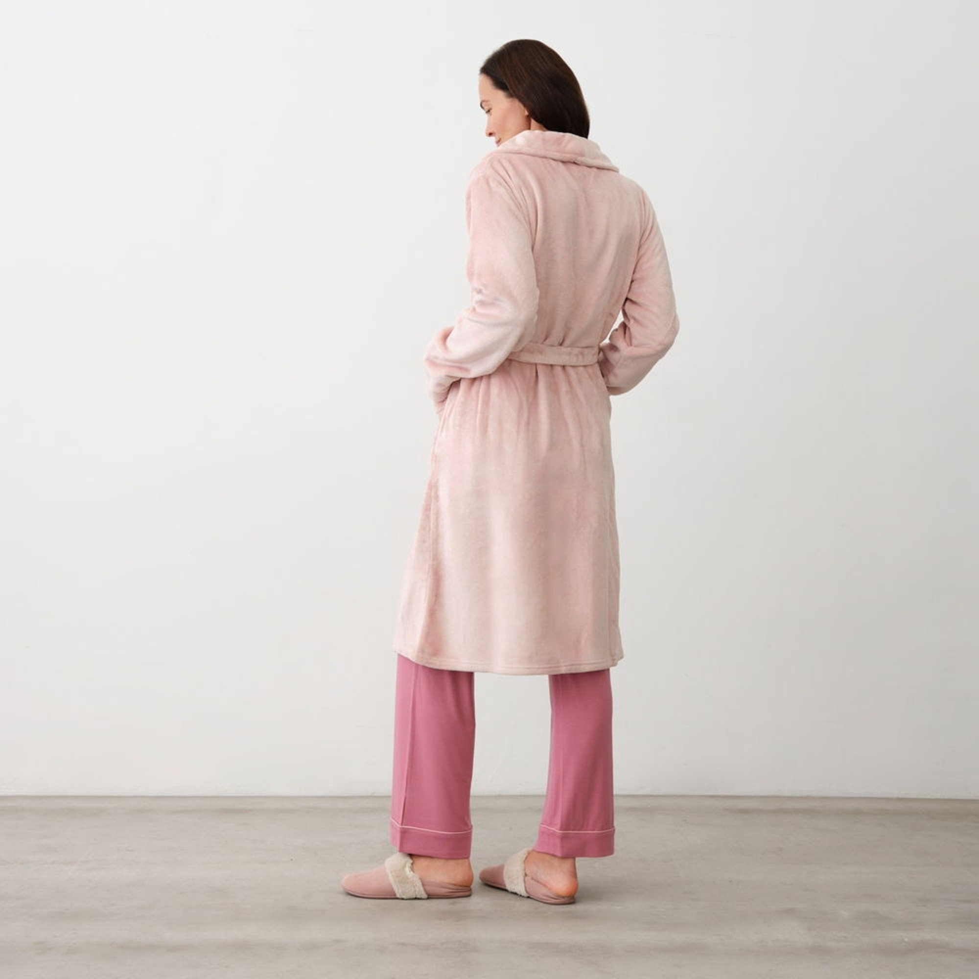 Bata tejido polar Cosal color rosa Poliéster