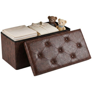 Nemora Saddle 75 - Cassapanca Ottomana 76,2x38,1x38,1 cm Pouf Contenitore Poggiapiedi in Similpelle Marrone