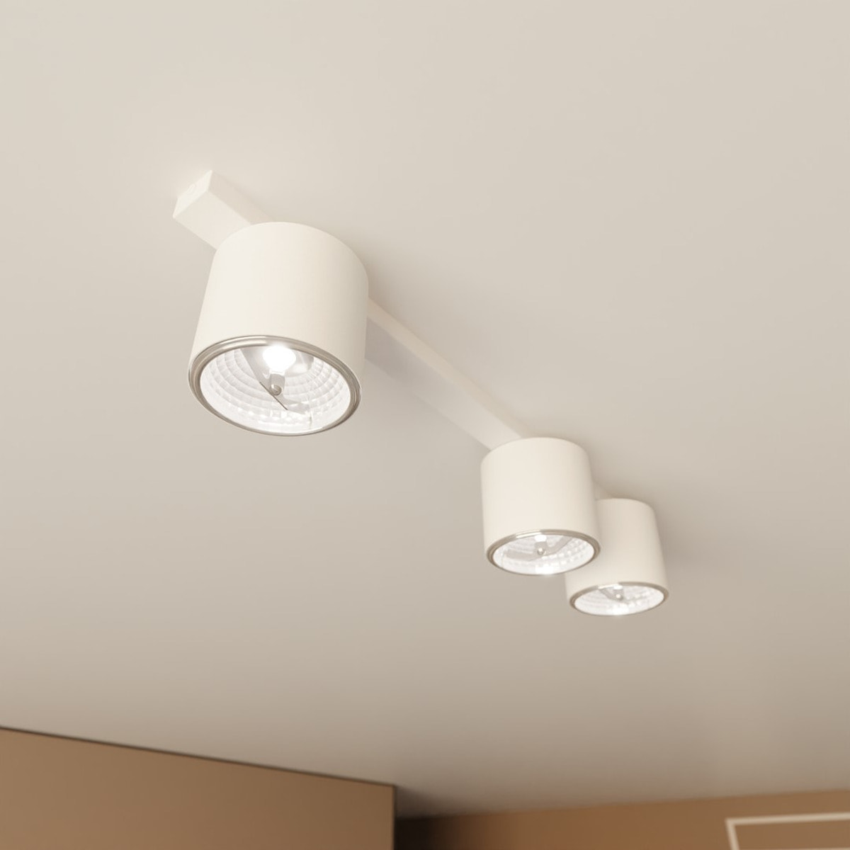 Faretto da soffitto Nano in acciaio bianco