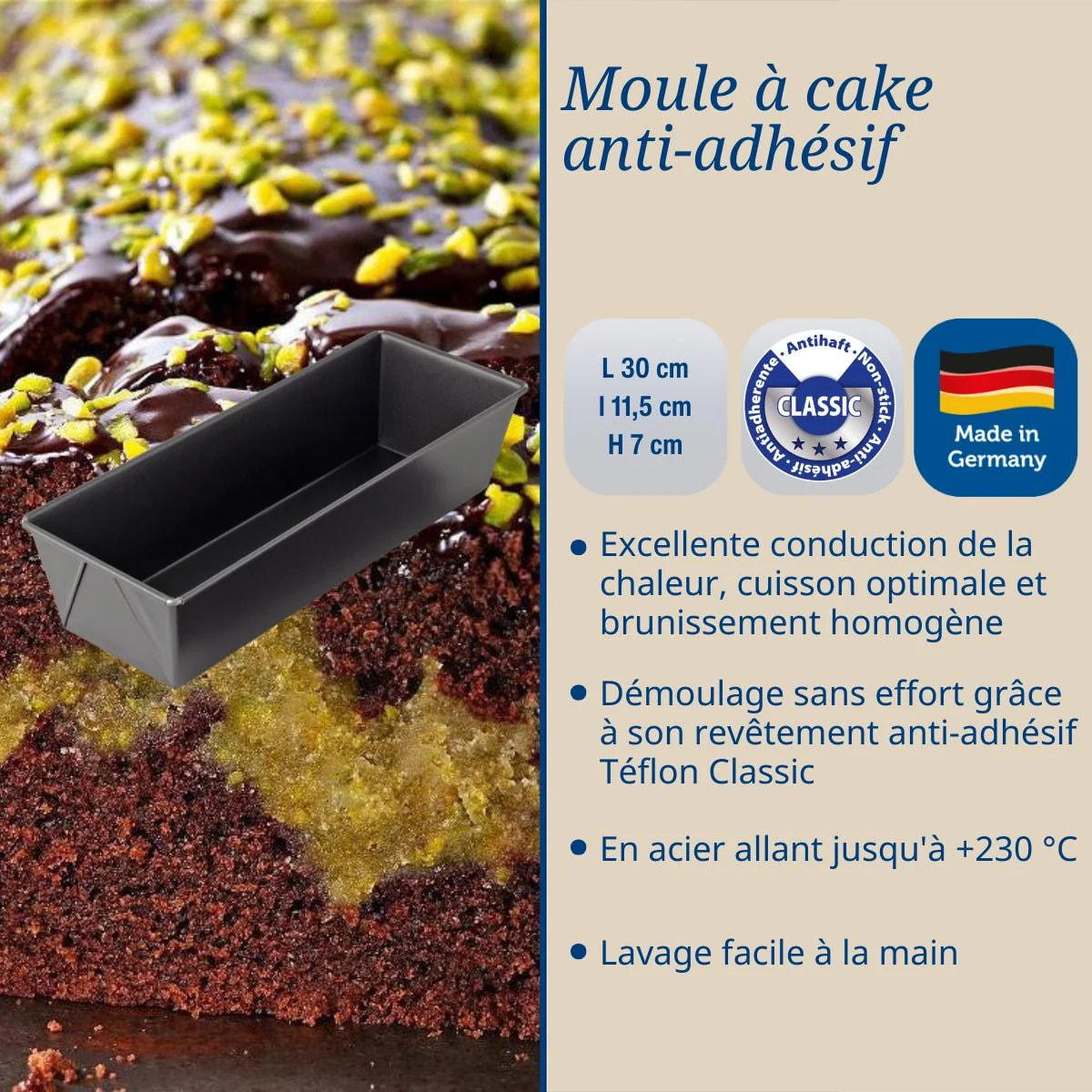 Moule à cake 30 x 11,5 cm Dr. Oetker Back-Freude
