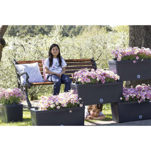 Brick - Kit di 5 fioriere collegabili da 59cm. Colore grigio. Made in Italy