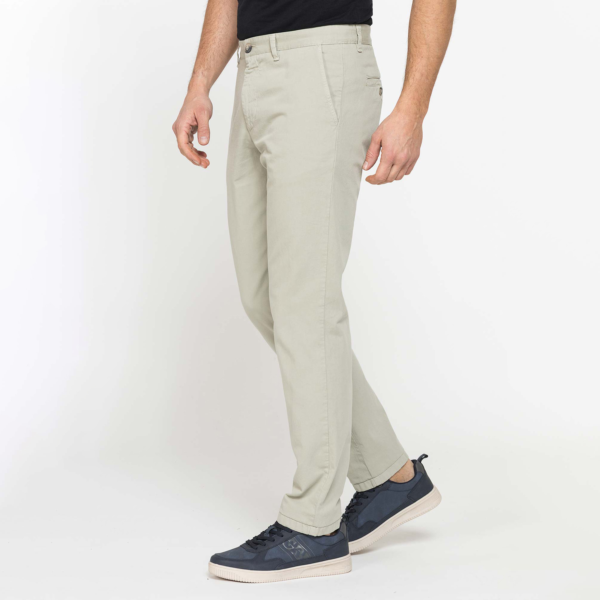 PANTALONE CHINO DA UOMO IN GABARDINA LEGGERA DI COTONE