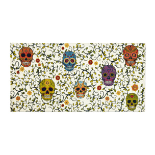 Tappeto Excelsa Calavera in poliestere e cotone 55x110x0,7 cm multicolore