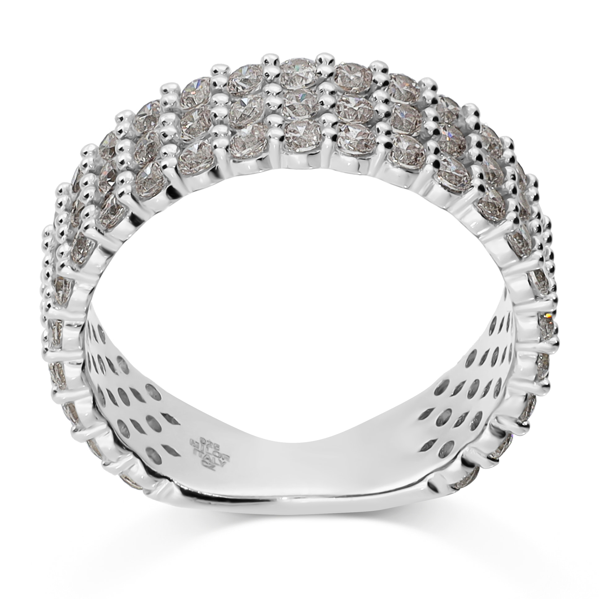 Anello a Fascia in Argento 925 con Pavé di Cubic Zirconia