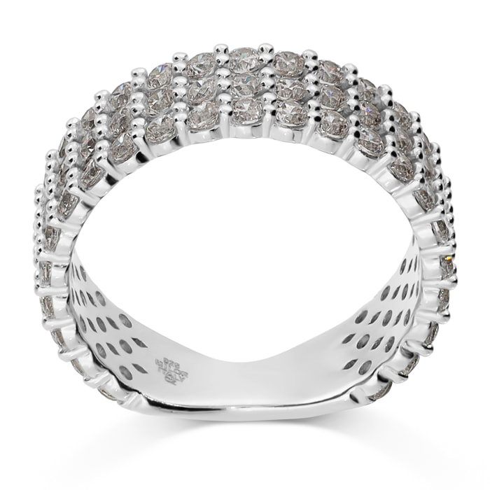 Anello a Fascia in Argento 925 con Pavé di Cubic Zirconia