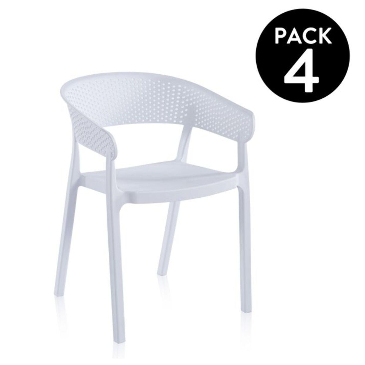 Pack 4 sillas de exterior Diza Blanco