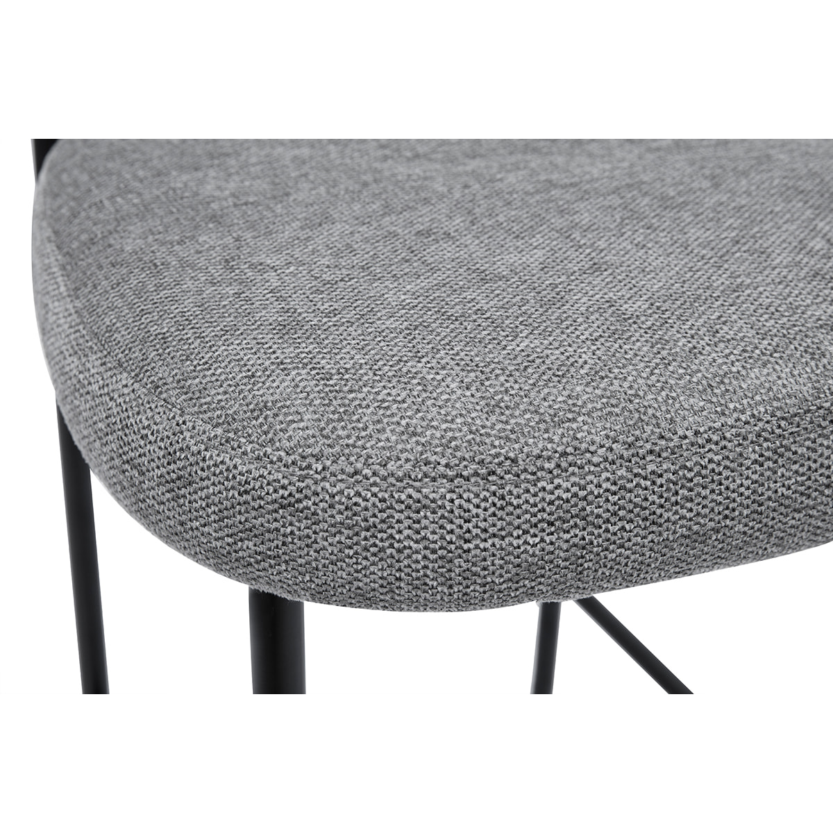 Tabourets de bar fixes en tissu effet velours texturé gris clair H65 cm (lot de 2) BREKA