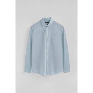 Camisa azul celeste de corte regular con logo Rigby Go