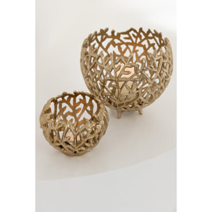 J-Line bougeoir Feuille - aluminium - or - large