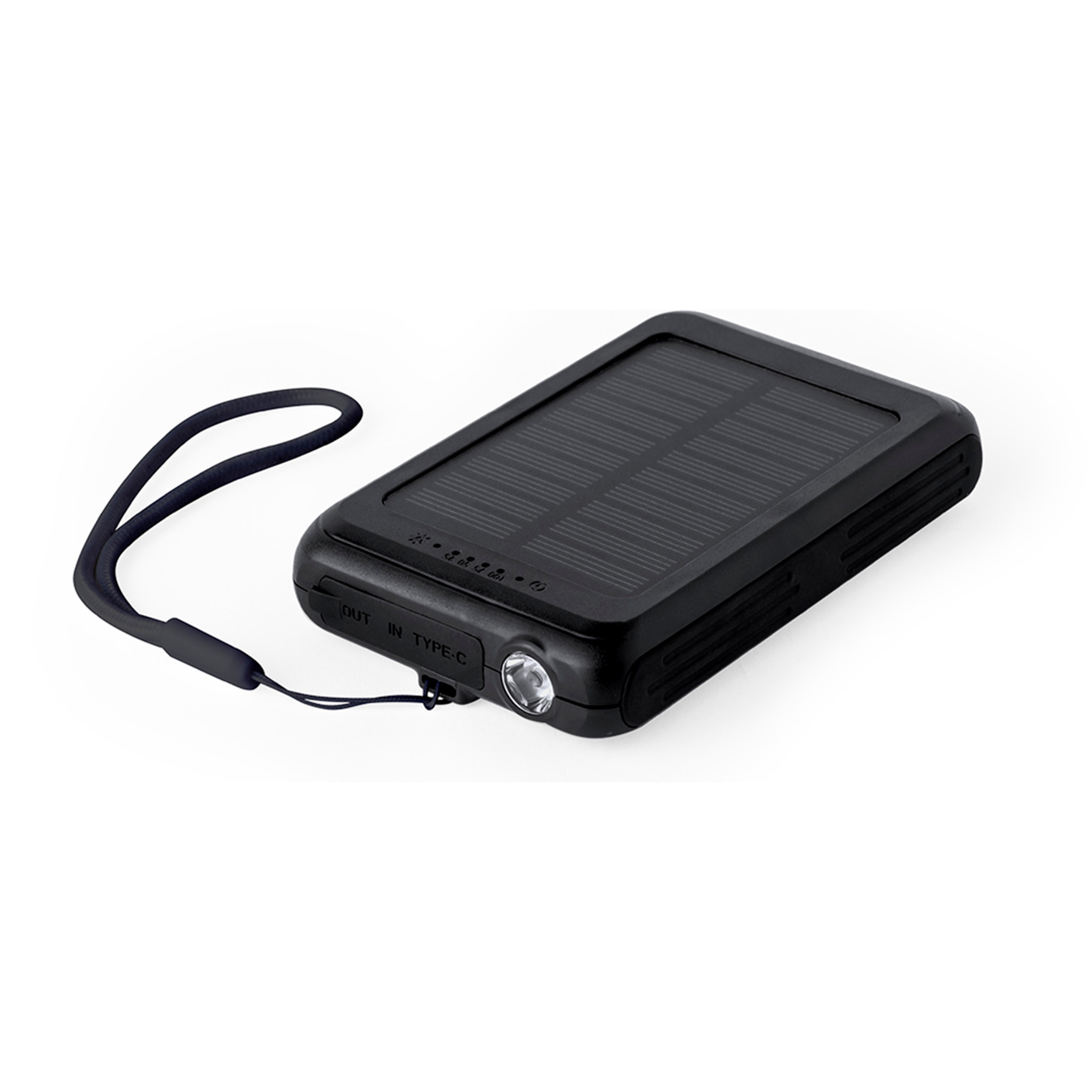 Powerbank solare Haryin da 5.000 mAh. Ricarica wireless Qi da 5 W e attacco magnetico Magsafe.