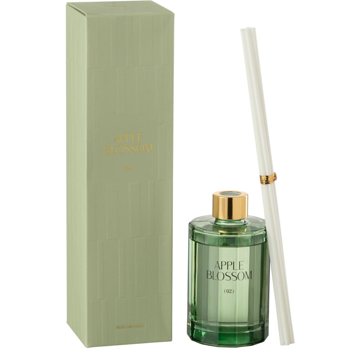J-Line Bâtonnets parfumés Apple Blossom - verre - vert
