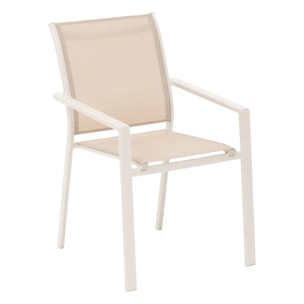 Fauteuil de jardin empilable "Essentia" lin & argile en aluminium traité en epoxy