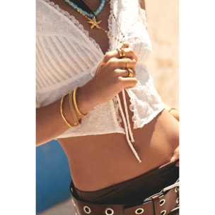 Brazalete Sugarcane Acero Baño Oro