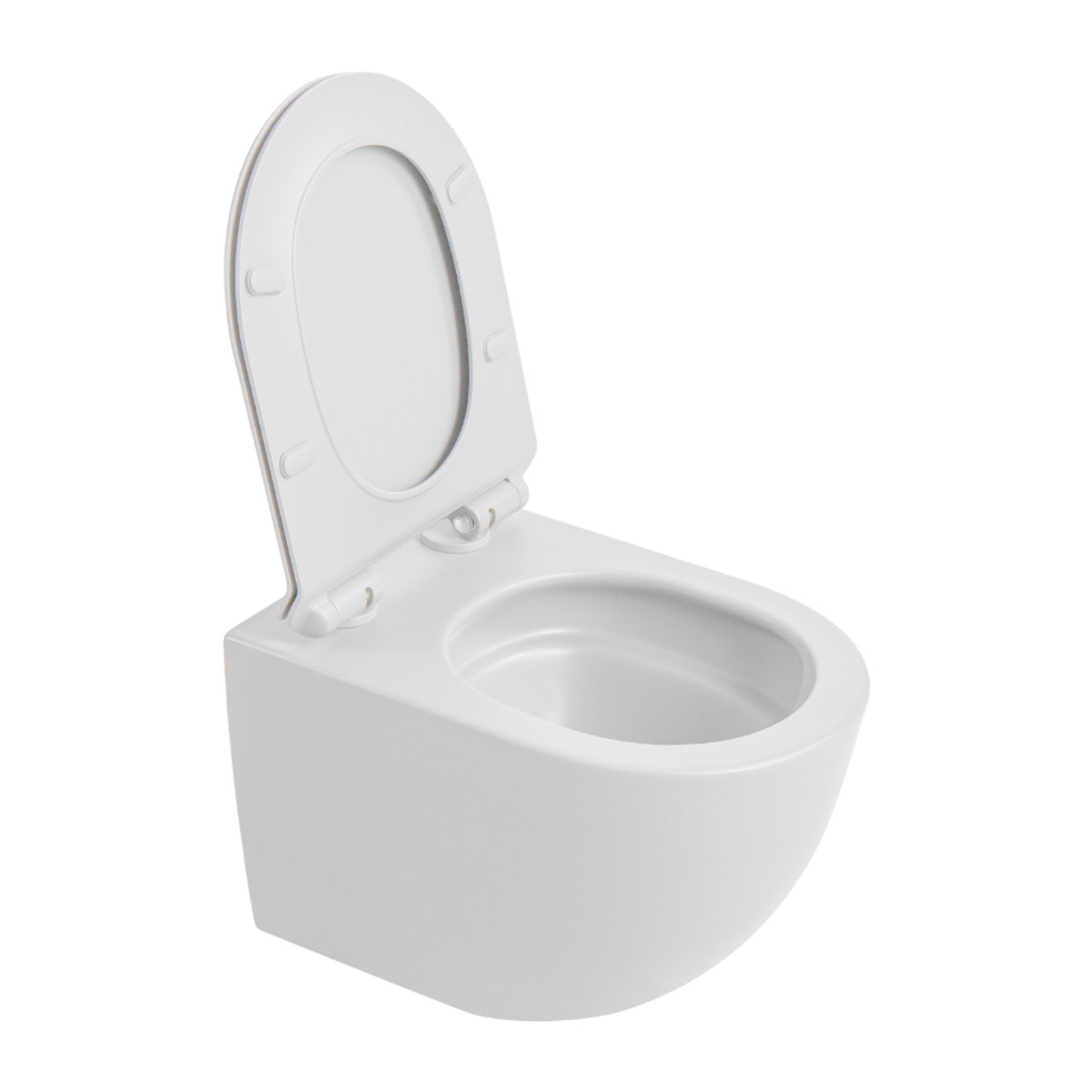 PixL Cuvette suspendue en céramique sans bride Tornado Quiet, fixations invisibles + abattant Softclose, blanc (CEPX010RTORPWM)