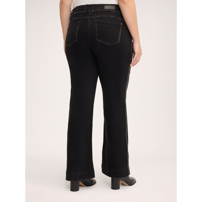 Fiorella Rubino - Jeans bootcut con lavado rinse oscuro - Negro
