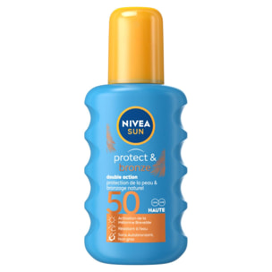 Pack de 2 - Protection solaire spray NIVEA FPS 50 Protect & Bronze 200ml