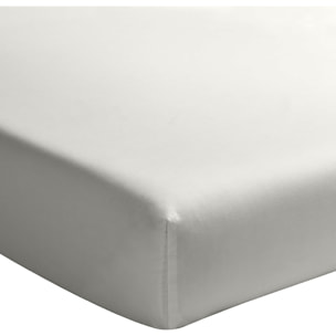Drap Housse - Bonnet 30cm 100% Percale De Coton Lavé Gris Perle