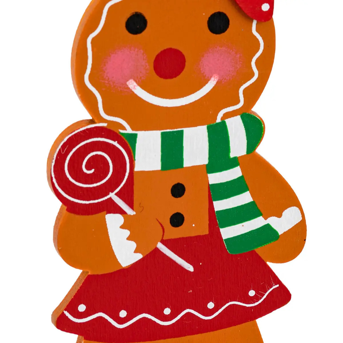 Sujet fillette pain d'épice bois H.10cm