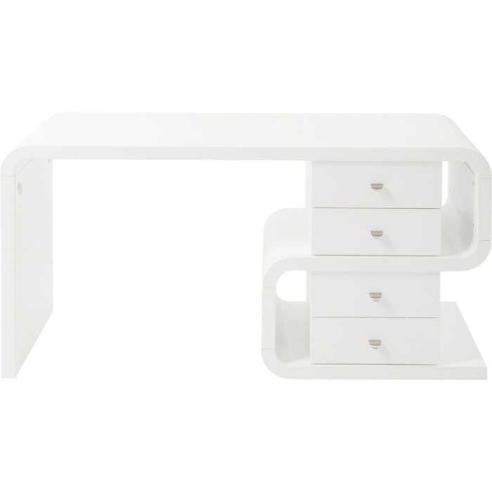 Bureau Snake blanc 4 tiroirs 150x70cm Kare Design