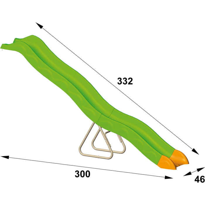 Glissière avec pieds 3,32 m