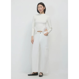 Pantalone cargo tinta unita