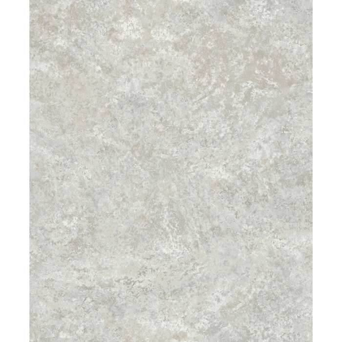 Papier peint effet stuc patiné blanc cassé nacré