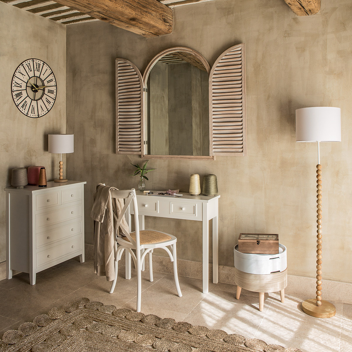 Console "Charme" blanc L80cm