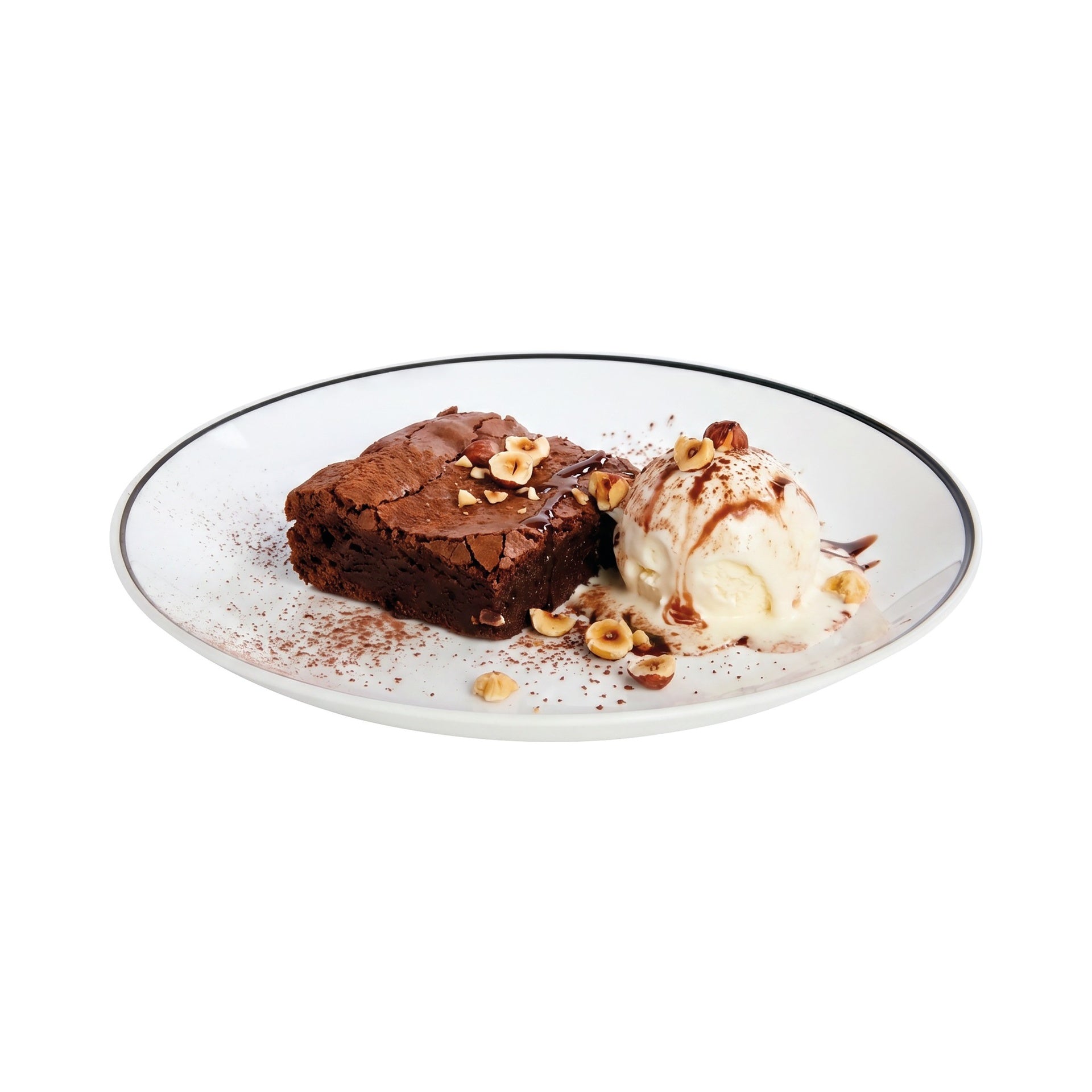 6 assiettes à dessert blanches filet noir 19 cm Diwali - Luminarc