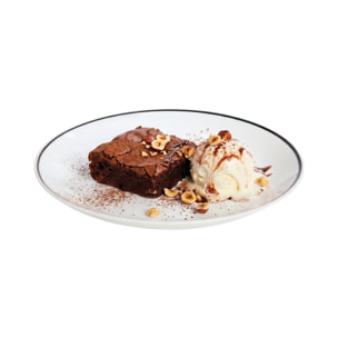 6 assiettes à dessert blanches filet noir 19 cm Diwali - Luminarc