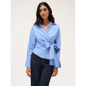 Motivi - Camisa con cruce de rayas - Light - blue