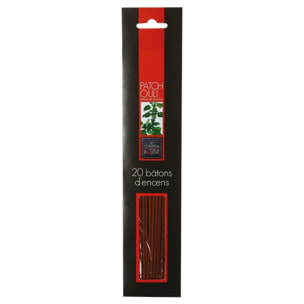 Lot de 20 bâtons d'encens patchouli H25cm