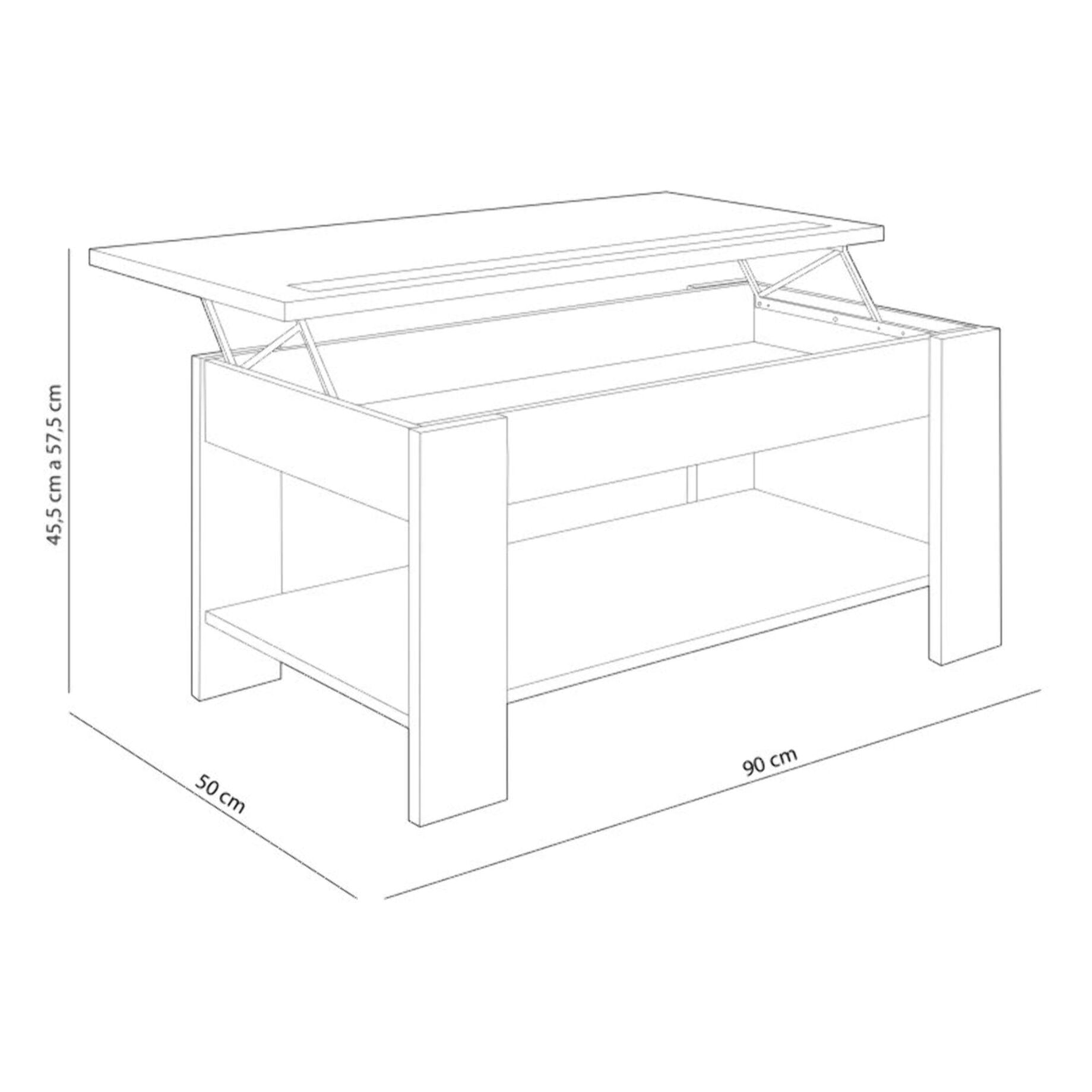 Mesa de centro elevable Agueda Blanco