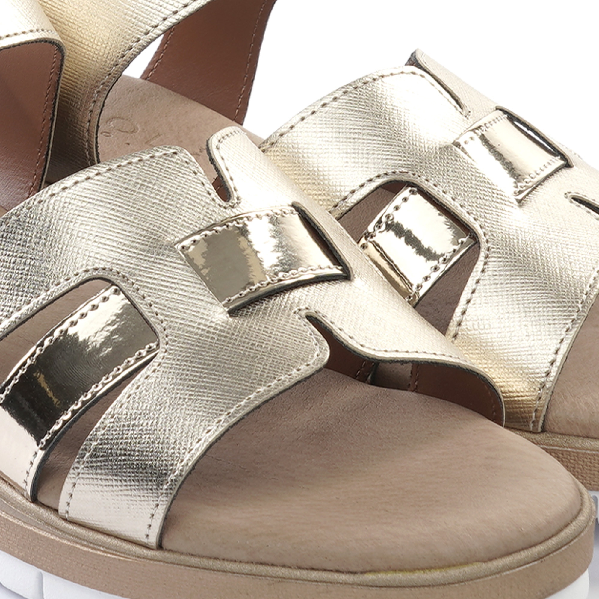 SANDALO ZEPPA E CINTURINO PLATINO