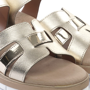 SANDALO ZEPPA E CINTURINO PLATINO