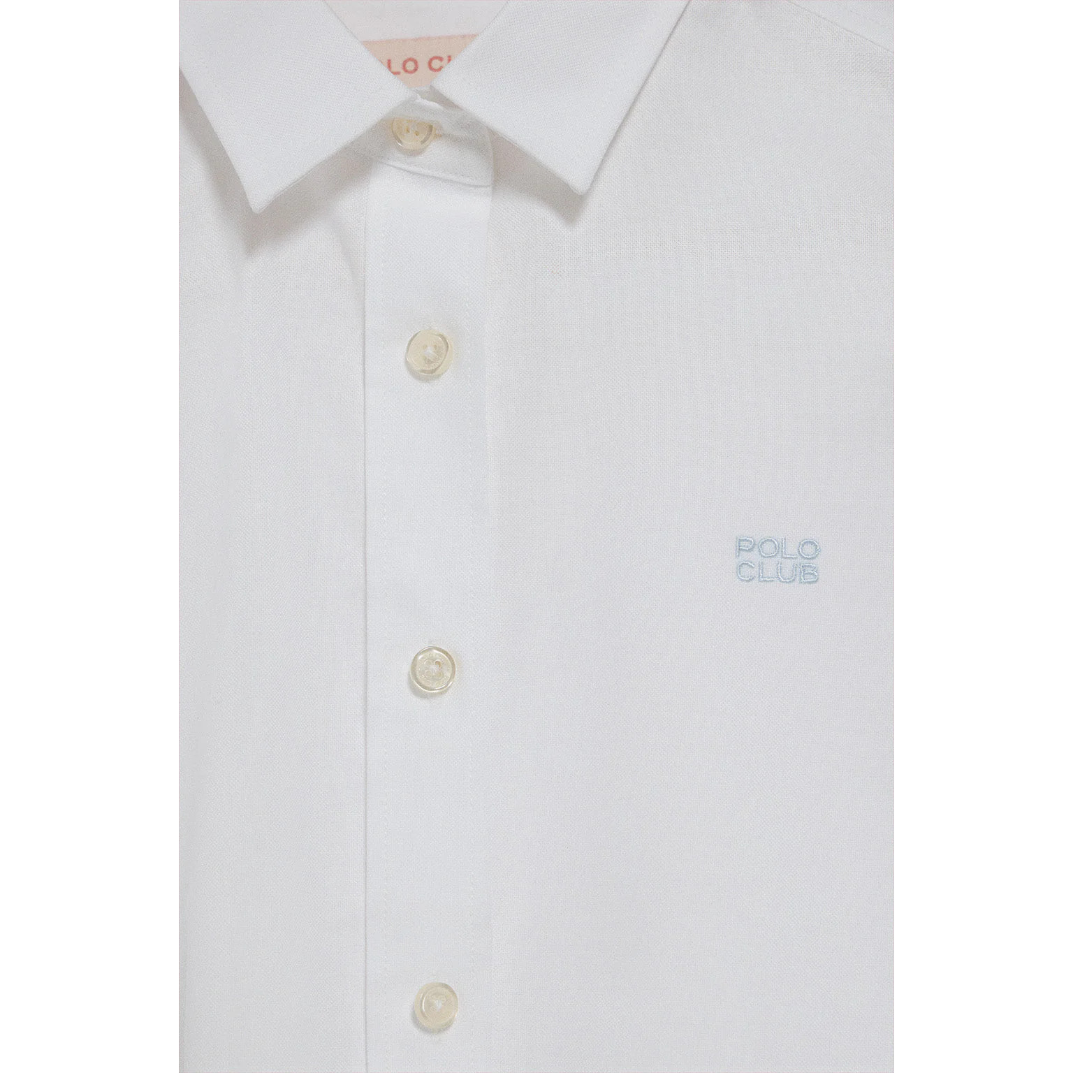 Camicia regular fit bianca con ricamo Polo Club